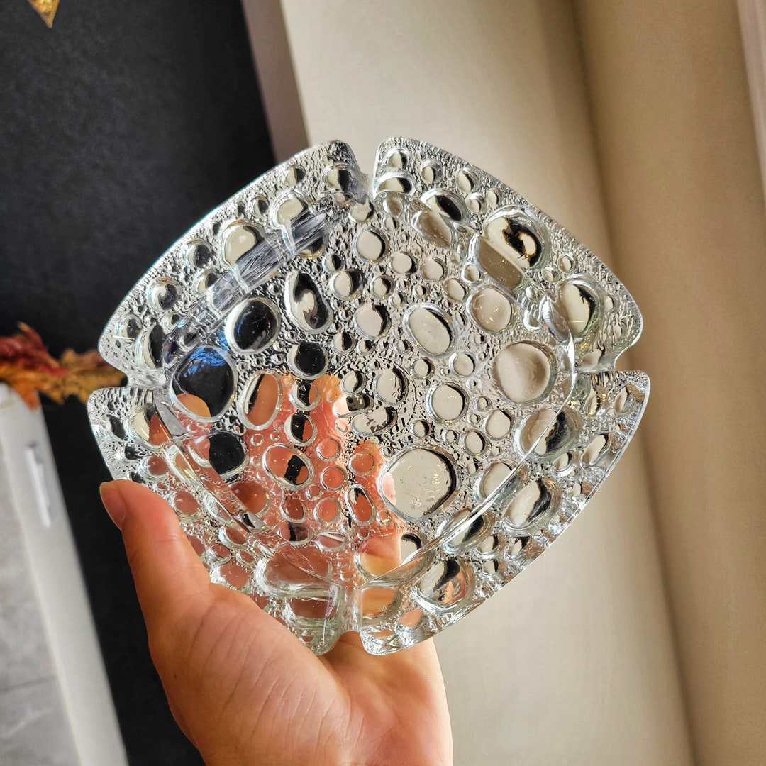 Cleae Libbey Glass Ashtray Pebble Bubble Ashtray Etsy