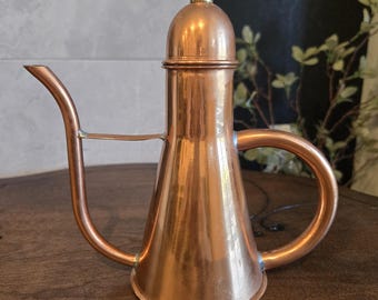 Vintage Italian Copper & Brass Olive Oil Dispenser | Kitchen Cruet