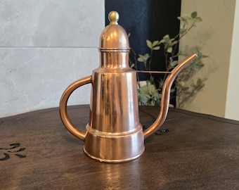 Vintage Italian Copper & Brass Olive Oil Dispenser | Kitchen Cruet