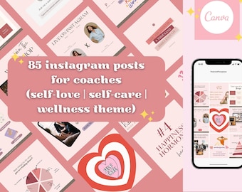 85 szablonów Instagram CANVA dla trenerów życia | Szablony postów na Instagramie dla trenerów życia | Post na Instagramie z poradami dotyczącymi dobrego samopoczucia i zdrowia