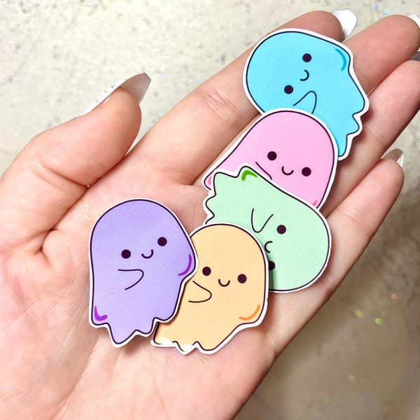 Cute Pastel Ghost Stickers/Handmade Small Spooky Ghost Decals