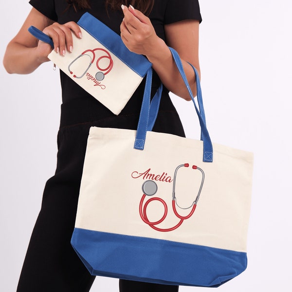 Custom Stethoscope Tote Bag, Personal Med Student Bag, Personalized Nurse Tote Bag, Custom Cardiologist Tote Bag, Custom Gift For Doctor