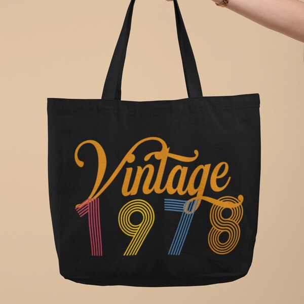 Vintage Born in 1978 Tote, Vintage 1978 Tote Bag, Born in the 70s, 1978 Birthday Gift, Born in 1978 Tote Bag, 46th Birthday Ideas