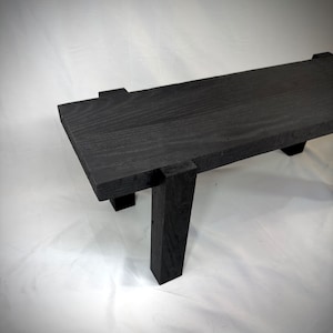 Yakisugi Oak Bench: Brutalist Charred Black Table, K. Jaunté Studio