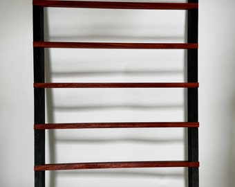 Yakisugi Blanket Ladder: Handcrafted Oak and Padauk Quilt Rack