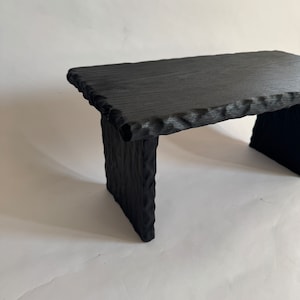 Sculpted Yakisugi Table | Japanese Shou Sugi Ban Carved Table | Wabi Sabi Low Coffee Table  | Japandi Bench | Functional Art