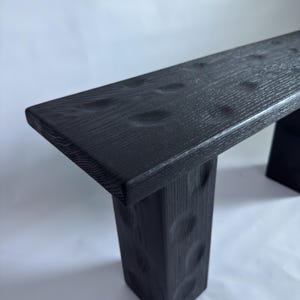 Yakisugi: Charred Wood Bench, Black Accent Bench, Shou Sugi ban oak Wood, Wabi Sabi Design, Functional Art, Narrow Entryway Bench