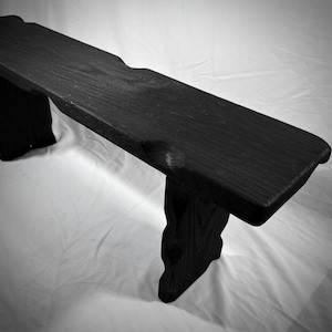 Yakisugi Charred Oak Bench: Wabi Sabi Coffee Table, Functional Art