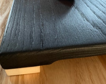手作りメープル焼杉板まな板：焼杉の炭化木材