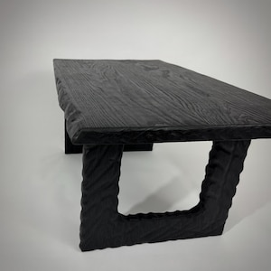 Handcrafted Yakisugi Coffee Table: Japanese Shou Sugi Ban, Brutalist Oak