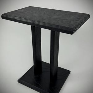Handcrafted Yakisugi End Table: Charred Black Oak Side Table