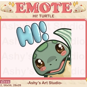 HI TURTLE EMOTE | Twitch | Youtube | Discord | Wave Emote | Turtle Emote | Turtle | Kawaii | Cute Emote | Streamer | Emotes | Tortoise |