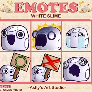 WHITE SLIME EMOTES | Twitch | Youtube | Discord | Emote | Fantasy Emotes | Slime | Emotes Bundle | Emotes | Kingdom | Slime Emote |