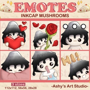 INKCAP MUSHROOM EMOTES | Twitch | Youtube | Discord | Emote | Mushroom Emote | Fungi | Kawaii | Streamer | Emotes Bundle | Cute Emotes