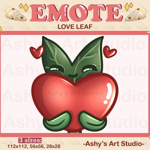 LOVE LEAF EMOTE | Twitch, Youtube, Discord, Emote, Leaf Emote, Streamer, Kingdom, The legend of emotes, plant emote, forest emote, heart