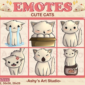 CUTE CAT EMOTES | Twitch | Youtube | Discord | Emote | Kitten Emote | Kitty Emote | Kawaii | Emotes Bundle | Emotes | Cute | Kitty Cat Emote