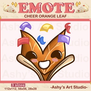 FALL LEAF CHEER Emote, Twitch, Youtube, Discord, Emote, Hype, Leaf Emote, Streamer, Forest Stream, cottagecore, plant emote, forest emote