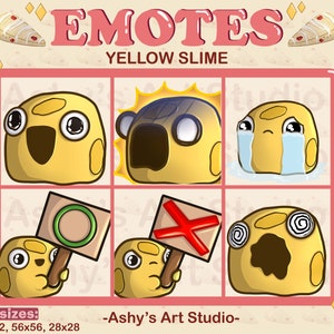 YELLOW SLIME EMOTES | Twitch | Youtube | Discord | Emote | Fantasy Emotes | Slime | Emotes Bundle | Emotes | Kingdom | Slime Emote |