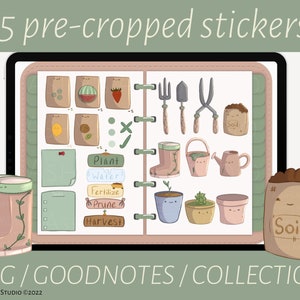 Cute Gardening Sticker pack, Goodnotes Stickers, Cute Garden, iPad Stickers, Plants, Digital stickers, Goodnotes elements, Planner for iPad