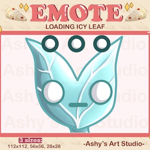 ICY LEAF LOADING Emote, Twitch, Youtube, Discord, Emote, Leaf Emote, Streamer, Forest Stream, cottagecore, plant emote, forest emote, dot