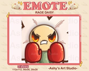 RAGE FLOWER EMOTE | Twitch | Youtube | Discord | Emote | Daisy Emote | Flower | Kawaii | Forest Emote | Streamer | Plant Emote | Cute Emote