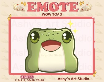 WOW TOAD-EMOTE | Twitch | Youtube | Discord | Emote | Padda-emote | Groda | Kawaii | Streamer | Söt emote | streamingresurser