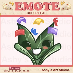 CHEER LEAF EMOTE | Twitch, Youtube, Discord, Emote, Leaf Emote, Streamer, Kingdom, The legend of emotes, plant emote, forest emote, Hype