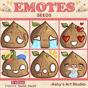 SEED EMOTES, Twitch, Youtube, Discord, Seedling Emotes, Emotes Bundle, Emotes, Plant, Emote, Sapling emote, forest emotes, leaf emotes
