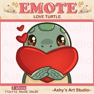 HEART TURTLE EMOTE | Twitch | Youtube | Discord | Emote | Turtle Emote | Turtle | Love Emote | Cute Emote | Streamer | Emotes | Single Emote