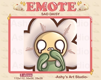 SAD FLOWER EMOTE | Twitch | Youtube | Discord | Emote | Daisy Emote | Flower | Kawaii | Forest Emote | Streamer | Plant Emote | Cute Emote
