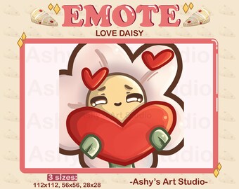 LOVE FLOWER EMOTE | Twitch | Youtube | Discord | Emote | Daisy Emote | Flower | Kawaii | Forest Emote | Streamer | Plant Emote | Cute Emote