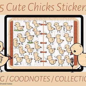 Cute Chicks, Spring, Goodnotes Stickers, Kawaii Animals, Goodnotes elements, iPad Stickers, Goodnotes Planner Digital Stickers
