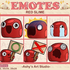 RED SLIME EMOTES | Twitch | Youtube | Discord | Emote | Fantasy Emotes | Slime | Emotes Bundle | Emotes | Kingdom | Slime Emote |