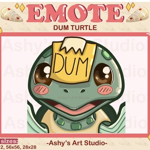 DUM TURTLE EMOTE | Twitch | Youtube | Discord | Emote | Turtle Emote | Turtle | Kawaii | Cute Emote | Streamer | Emotes | Tortoise |