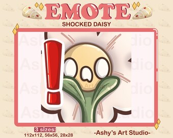 SHOCK FLOWER EMOTE | Twitch | Youtube | Discord | Emote | Daisy Emote | Flower | Kawaii | Forest Emote | Streamer | Plant Emote | Cute Emote