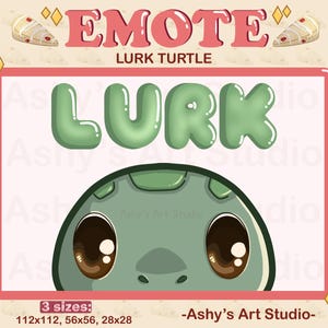 LURK TURTLE EMOTE | Twitch | Youtube | Discord | Emote | Turtle Emote | Turtle | Kawaii | Cute Emote | Streamer | Emotes | Single Emote