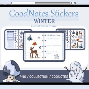 Goodnotes Winter Stickers, Goodnotes Stickers, Planner Stickers, Planner for iPad, iPad Stickers, Goodnotes journal, Digital Stickers,