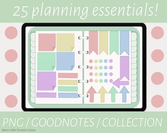 Goodnotes Pastel Stickers, Planner Essentials, iPad Planner, Goodnotes Elements, Goodnotes Stickers, Goodnotes Journal, Digital Organizer,