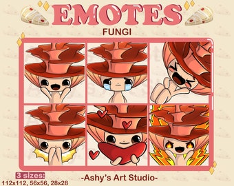 MUSHROOM EMOTES | Twitch | Youtube | Discord | Emote | Cute Mushroom Emote | Mushroom Emote | Fungi Emote | Kawaii Emotes Bundle |