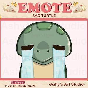 SAD TURTLE EMOTE | Twitch | Youtube | Discord | Emote | Turtle Emote | Turtle | Kawaii | Cute Emote | Streamer | Emotes | Single Emote