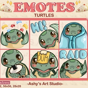 TURTLE EMOTES | Twitch | Youtube | Discord | Emote | Turtle Emote | Turtle | Kawaii | Fish Emote| Streamer | Emotes Bundle | Sea Creature