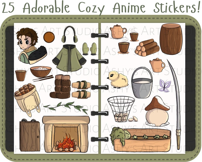 Goodnotes, Anime Stickers, Cottagecore iPad Stickers, Kawaii Goodnotes