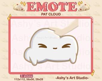 PAT CLOUD EMOTE | Twitch, Youtube, Discord, Emotes, Cloud emote, cute raincloud, kawaii, weather emote, emotes for twitch, Cute