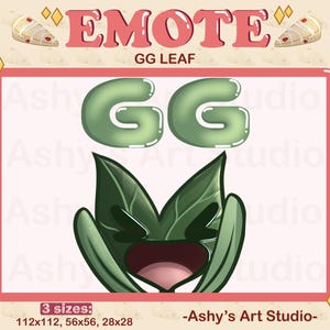 GG LEAF EMOTE | Twitch, Youtube, Discord, Emote, Leaf Emote, Streamer, Kingdom, The legend of emotes, plant emote, forest emote