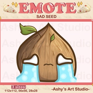 SAD SEED EMOTE | Twitch, Youtube, Discord, Emote, Seedling Emotes, Emotes, Plant, Sapling emote, forest emotes, leaf emotes