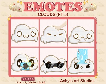 CLOUD EMOTES pt 5 | Twitch | Youtube | Discord | Emote | Cute Emote | clouds | Kawaii | Sky Emote | Streamer | Emotes Bundle