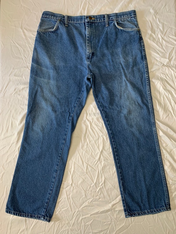 1970’s Rustler yellow label jeans. Made in USA. 34x29. Gem