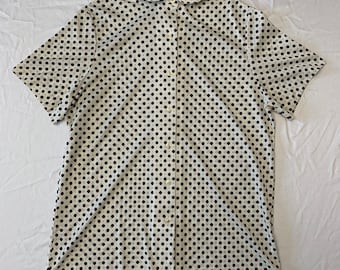 Vintage 1970s rrrruss Dot Pattern Short Sleeve Button Up Shirt