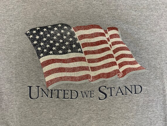 Vintage 1990s United We Stand American Flag T-Shi… - image 3