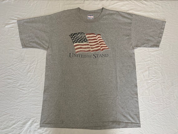 Vintage 1990s United We Stand American Flag T-Shi… - image 1